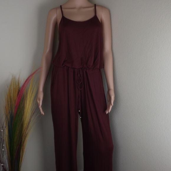 Touch Dolls Other - Beautiful Burgundy Tank Top Jumpsuit W/Drawstring
